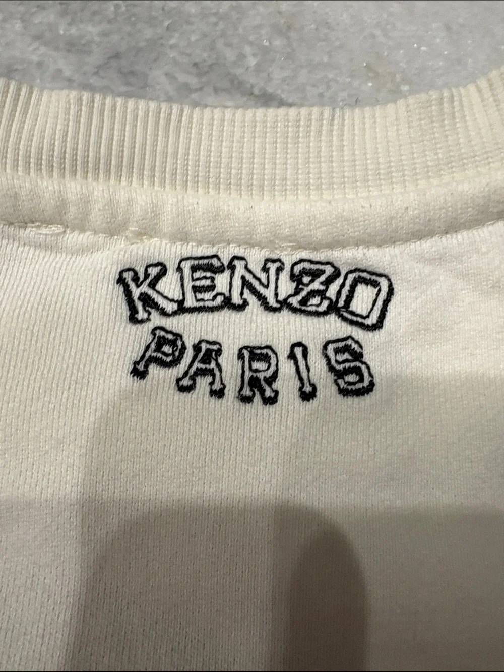 Kenzo Cream Kids Sweatshirt with Multicolor Tiger Patch